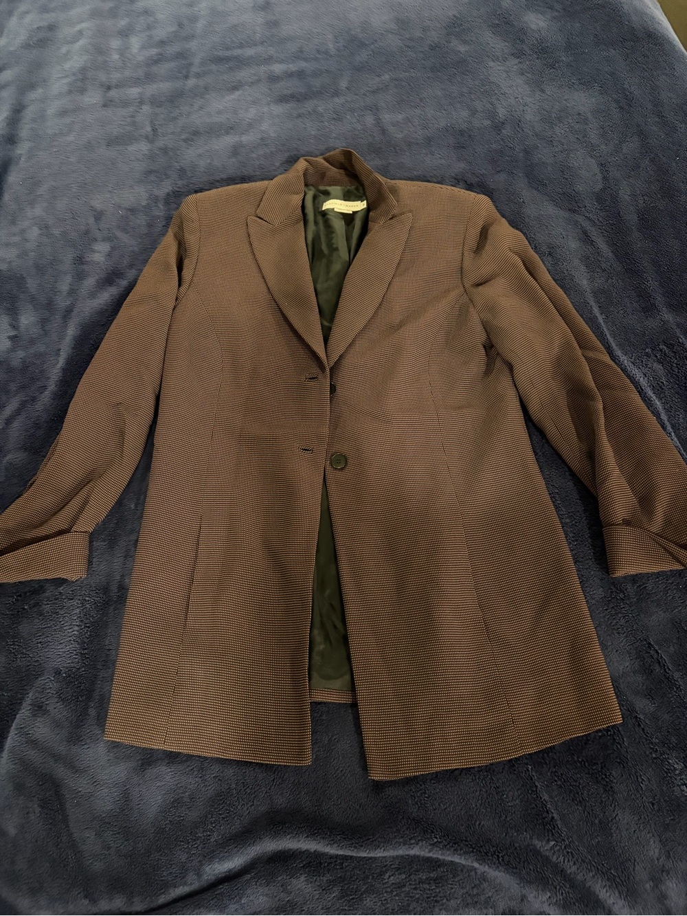 Women’s navy Textured Blazer Jacket - Classic Single-Breasted